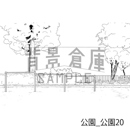 公園_背景素材集3(公園)_トーン
