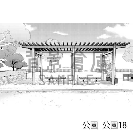 公園_背景素材集3(公園)_トーン