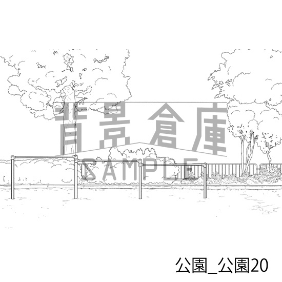 公園_背景素材集3(公園)_トーン