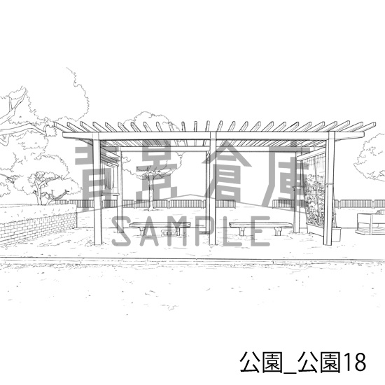 公園_背景素材集3(公園)_トーン