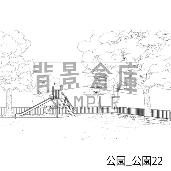 公園_背景素材集3(公園)_トーン