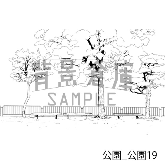 公園_背景素材集3(公園)_トーン