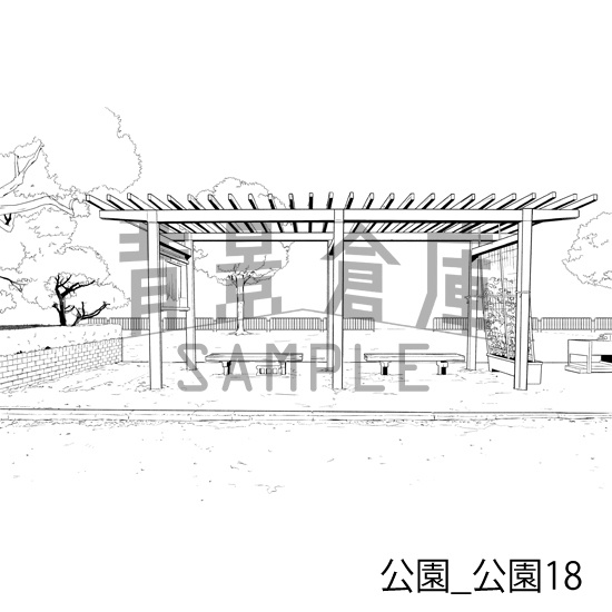 公園_背景素材集3(公園)_トーン