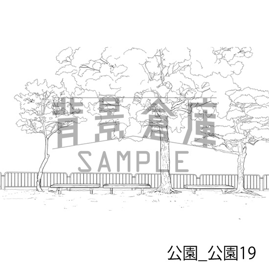 公園_背景素材集3(公園)_トーン