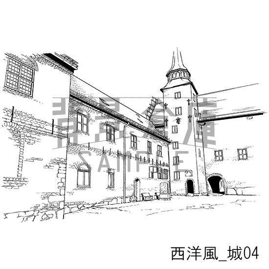 西洋風の背景集_セット4(城)