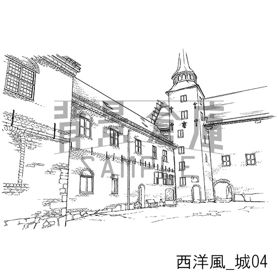 西洋風の背景集_セット4(城)