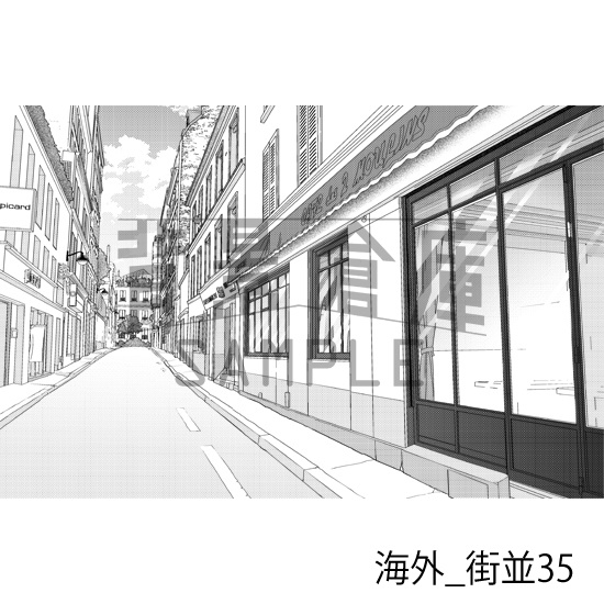 海外_背景素材集6(街並)_トーン