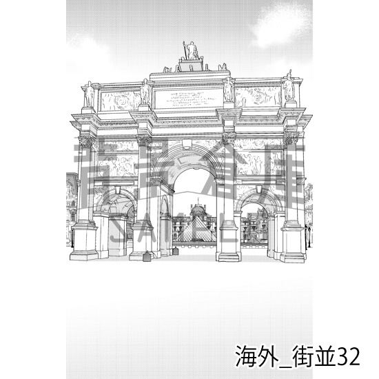 海外_背景素材集6(街並)_トーン