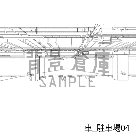 車_背景素材集8(駐車場)_トーン
