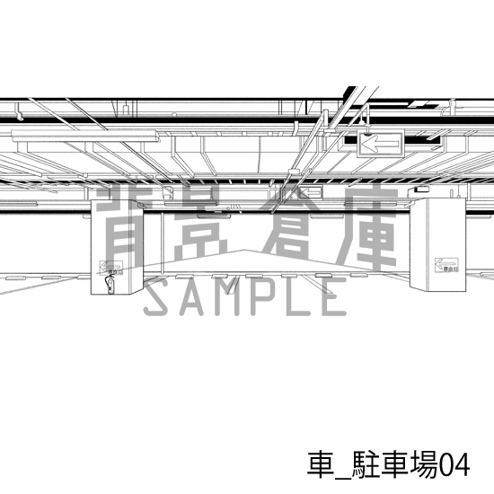 車_背景素材集8(駐車場)_トーン