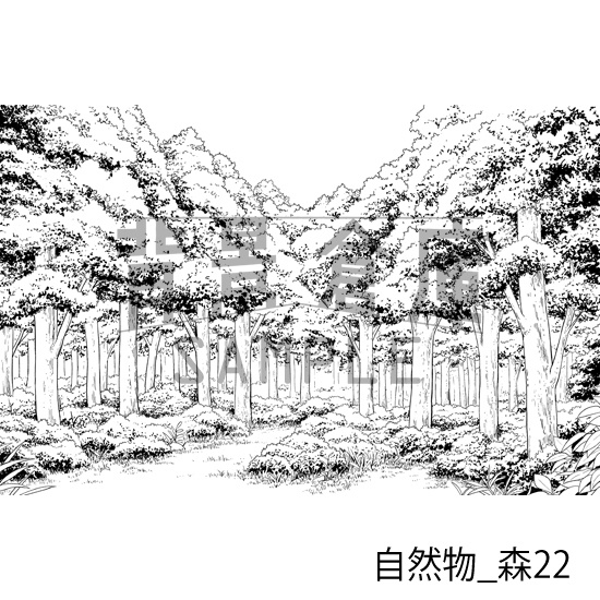 自然物_背景素材集12(森)_トーン