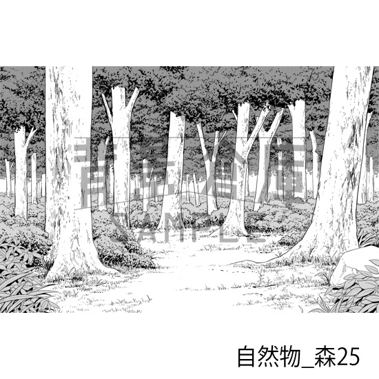 自然物_背景素材集12(森)_トーン