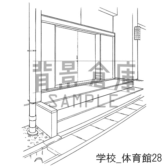 学校の背景集_セット18(体育館)