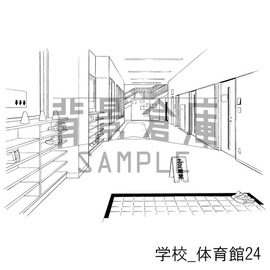 学校の背景集_セット18(体育館)