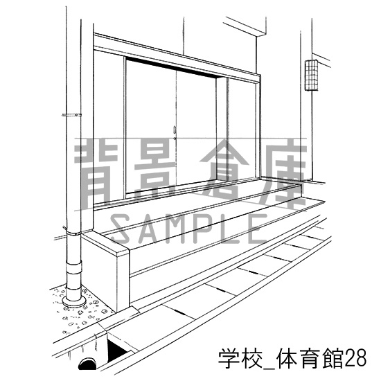 学校の背景集_セット18(体育館)