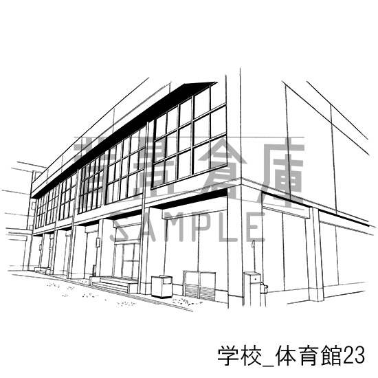 学校の背景集_セット18(体育館)