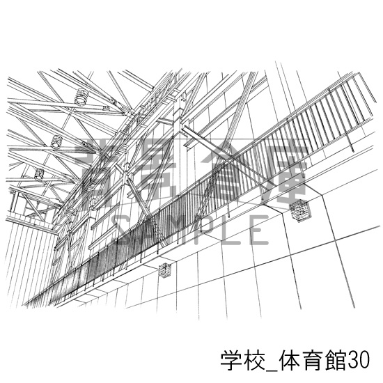 学校の背景集_セット18(体育館)