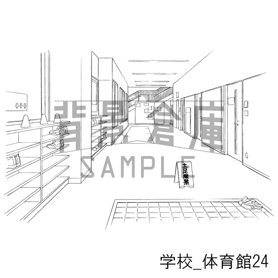 学校の背景集_セット18(体育館)