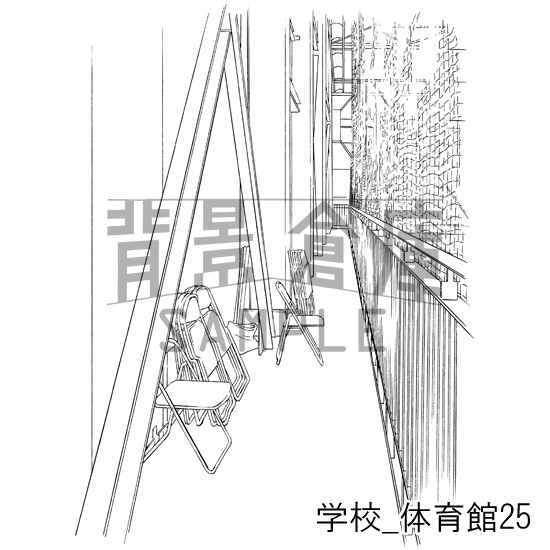 学校の背景集_セット18(体育館)