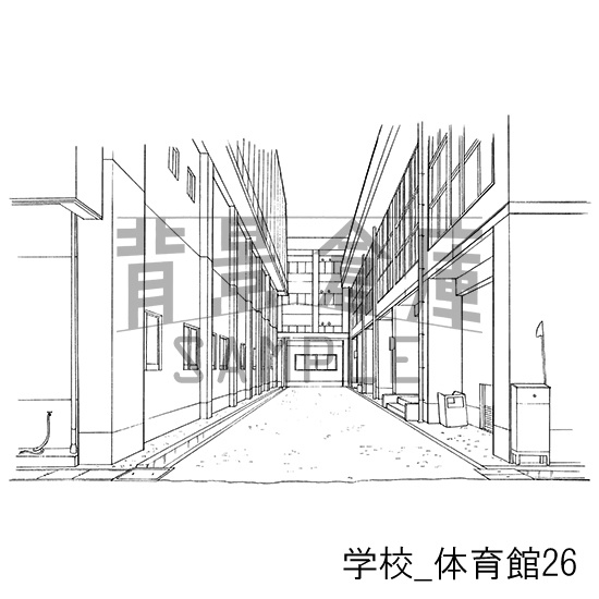 学校の背景集_セット18(体育館)