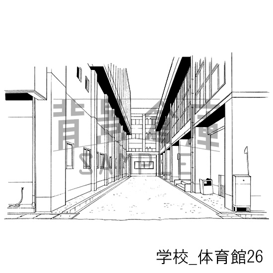 学校の背景集_セット18(体育館)