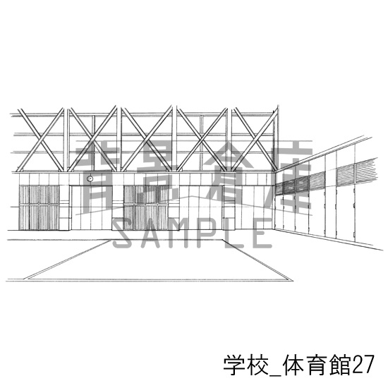 学校の背景集_セット18(体育館)