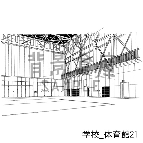 学校の背景集_セット18(体育館)