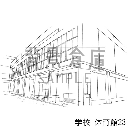 学校の背景集_セット18(体育館)