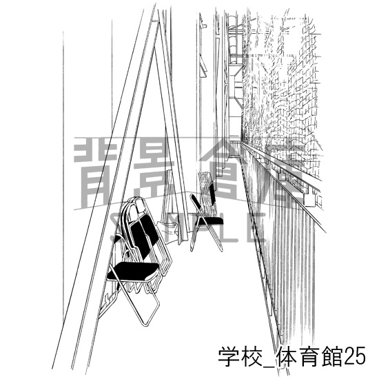 学校の背景集_セット18(体育館)
