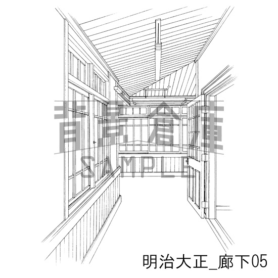 明治大正_背景素材集2(廊下)_トーン
