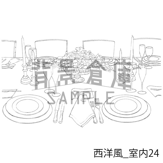 西洋風の背景集_セット5(外観 室内 墓地)