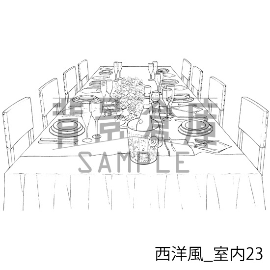 西洋風の背景集_セット5(外観 室内 墓地)