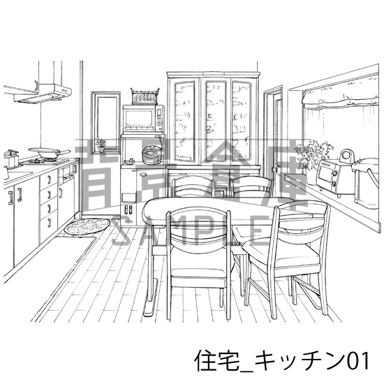 住宅の背景集_セット14(マンション室内)