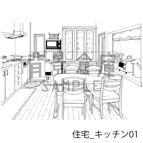 住宅の背景集_セット14(マンション室内)