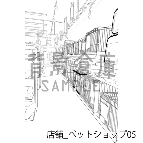 店舗_背景素材集34(ペットショップ)_トーン