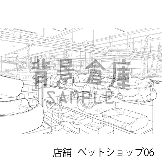 店舗_背景素材集34(ペットショップ)_トーン