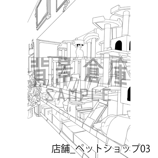 店舗_背景素材集34(ペットショップ)_トーン