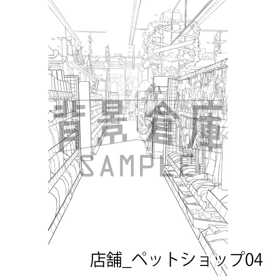 店舗_背景素材集34(ペットショップ)_トーン