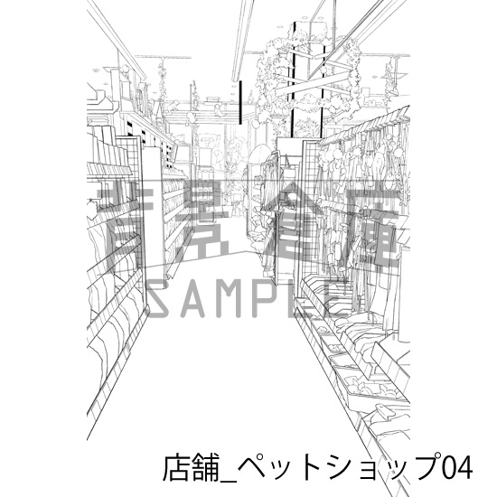 店舗_背景素材集34(ペットショップ)_トーン