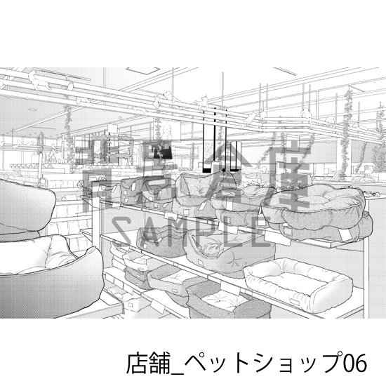 店舗_背景素材集34(ペットショップ)_トーン
