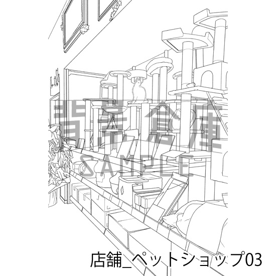 店舗_背景素材集34(ペットショップ)_トーン