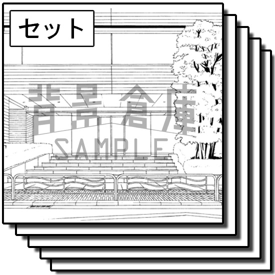 オフィス街の背景集_セット7（外観・街並）