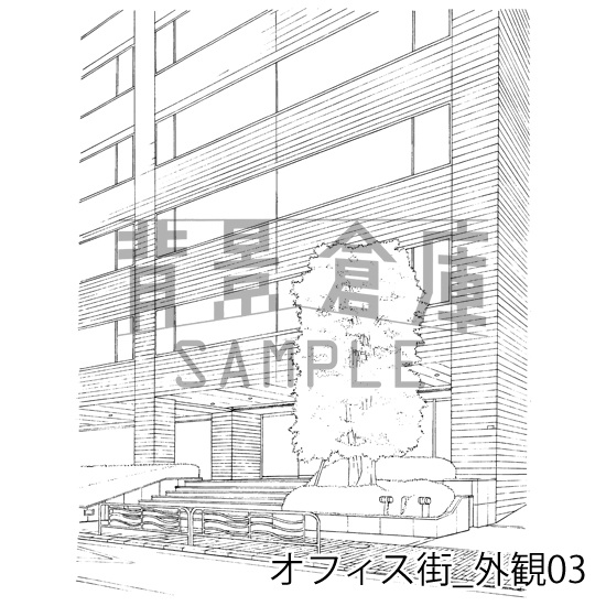 オフィス街の背景集_セット7(外観・街並)