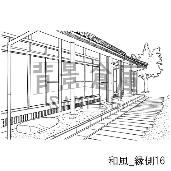 和風の背景集_セット20(縁側 玄関 外観)
