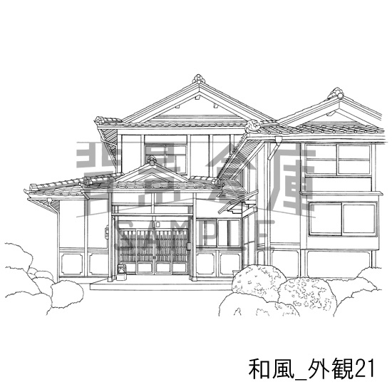 和風の背景集_セット20(縁側 玄関 外観)