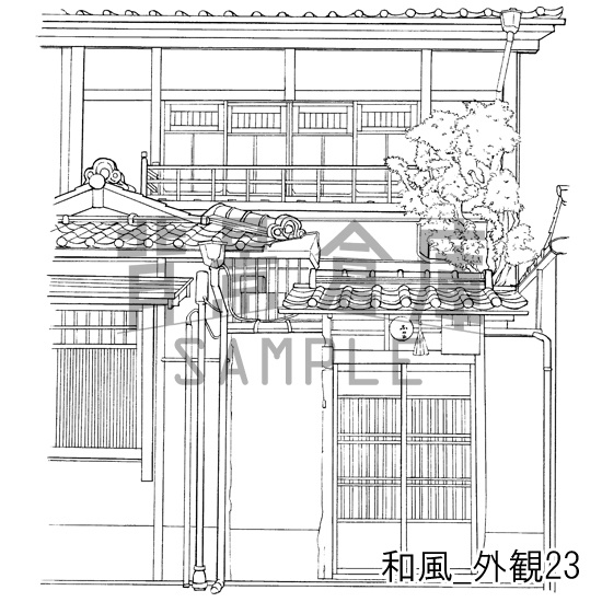 和風の背景集_セット20(縁側 玄関 外観)