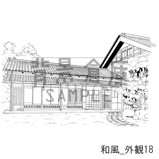 和風の背景集_セット20(縁側 玄関 外観)