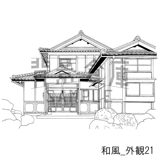 和風の背景集_セット20(縁側 玄関 外観)