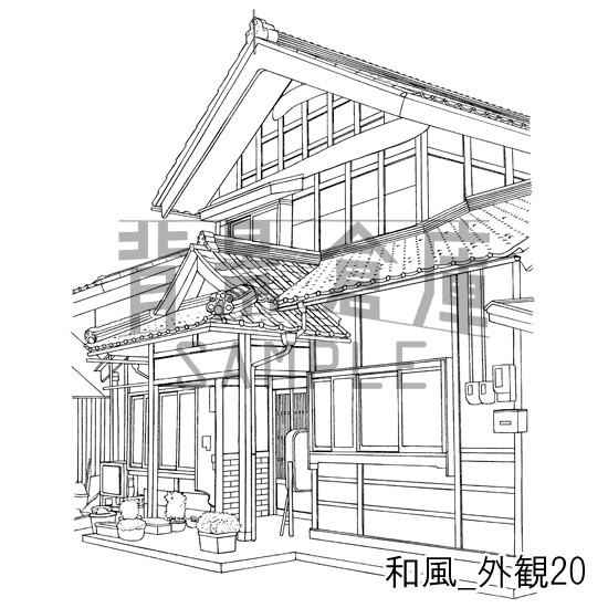 和風の背景集_セット20(縁側 玄関 外観)