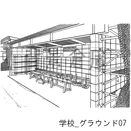 学校の背景集_セット19(グラウンド)